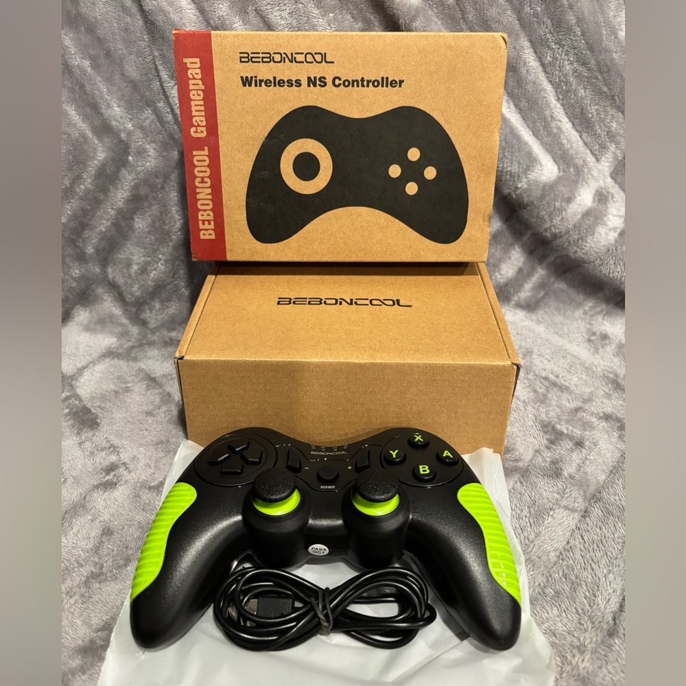 Beboncool Nintendoโ Switch Controller- With USB Cable- Green and Black